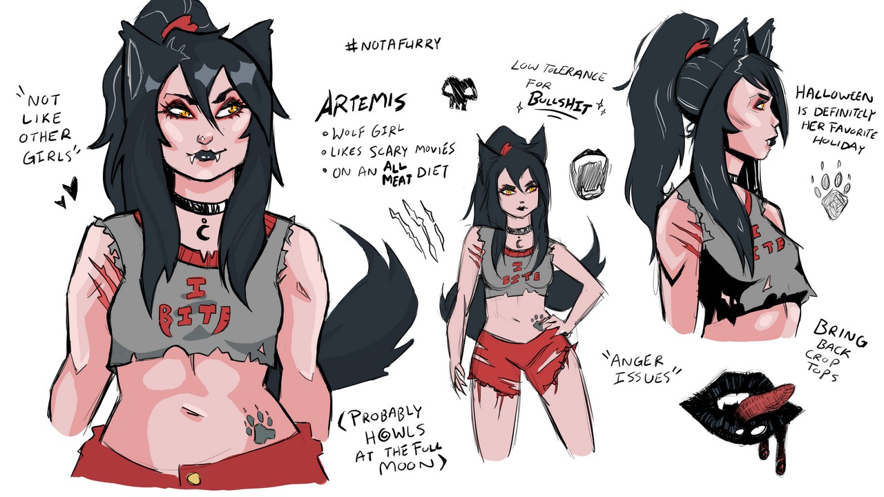 Artemis A Wolf Girl Character I Create