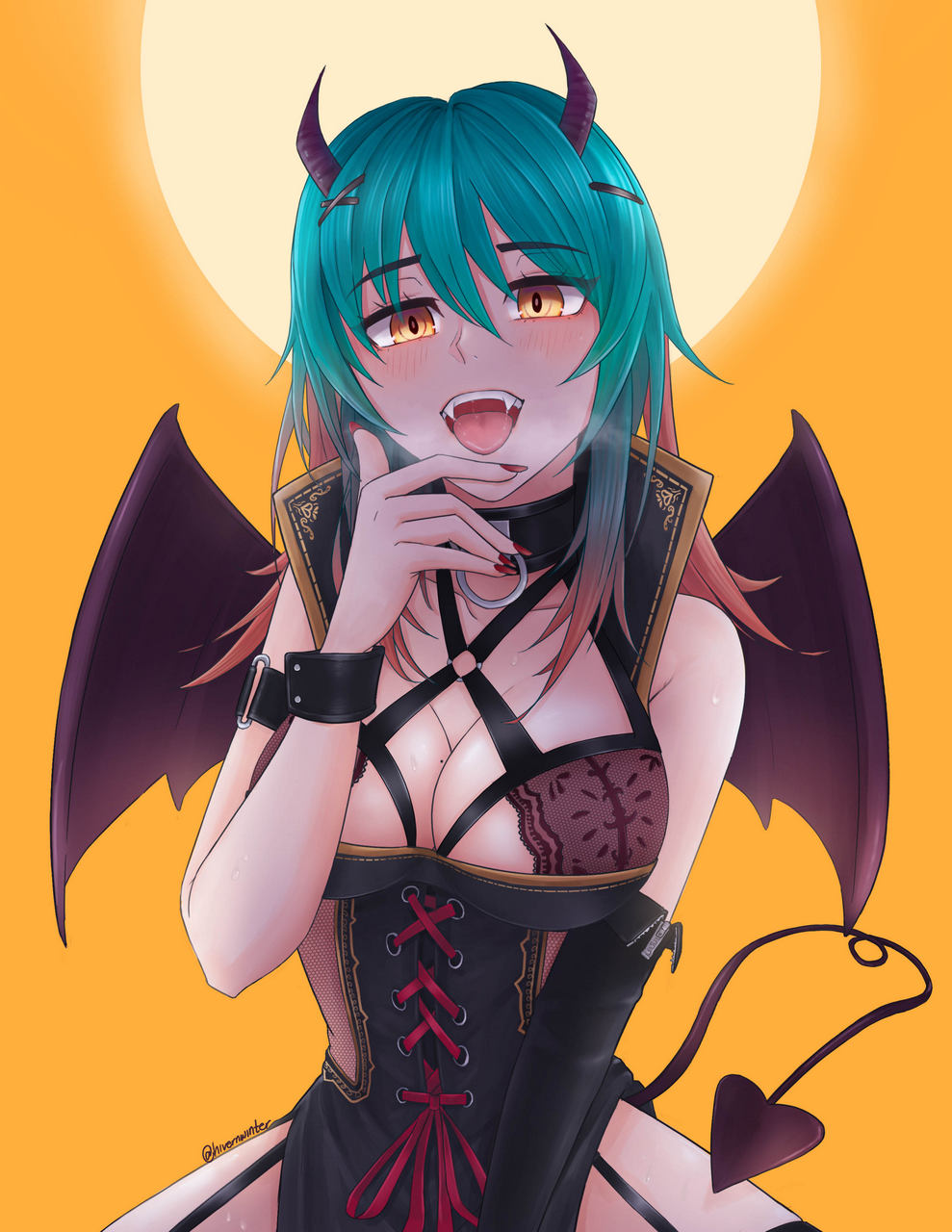 First Post A Few Days Late But Sharing My Halloween Art With My Oc As A Succubu