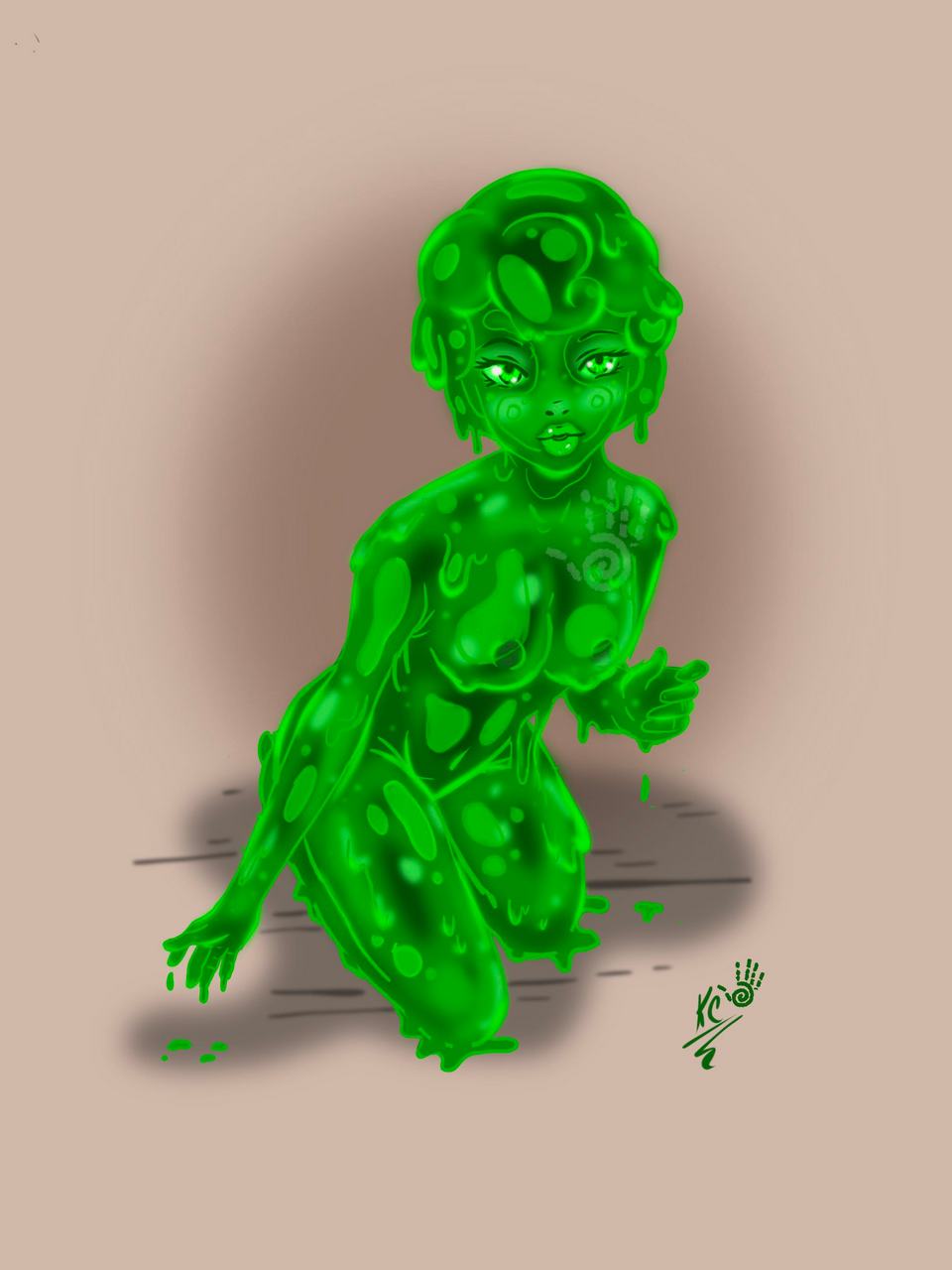 Green Slimegirl Artist Ooh A Piece Of Cand