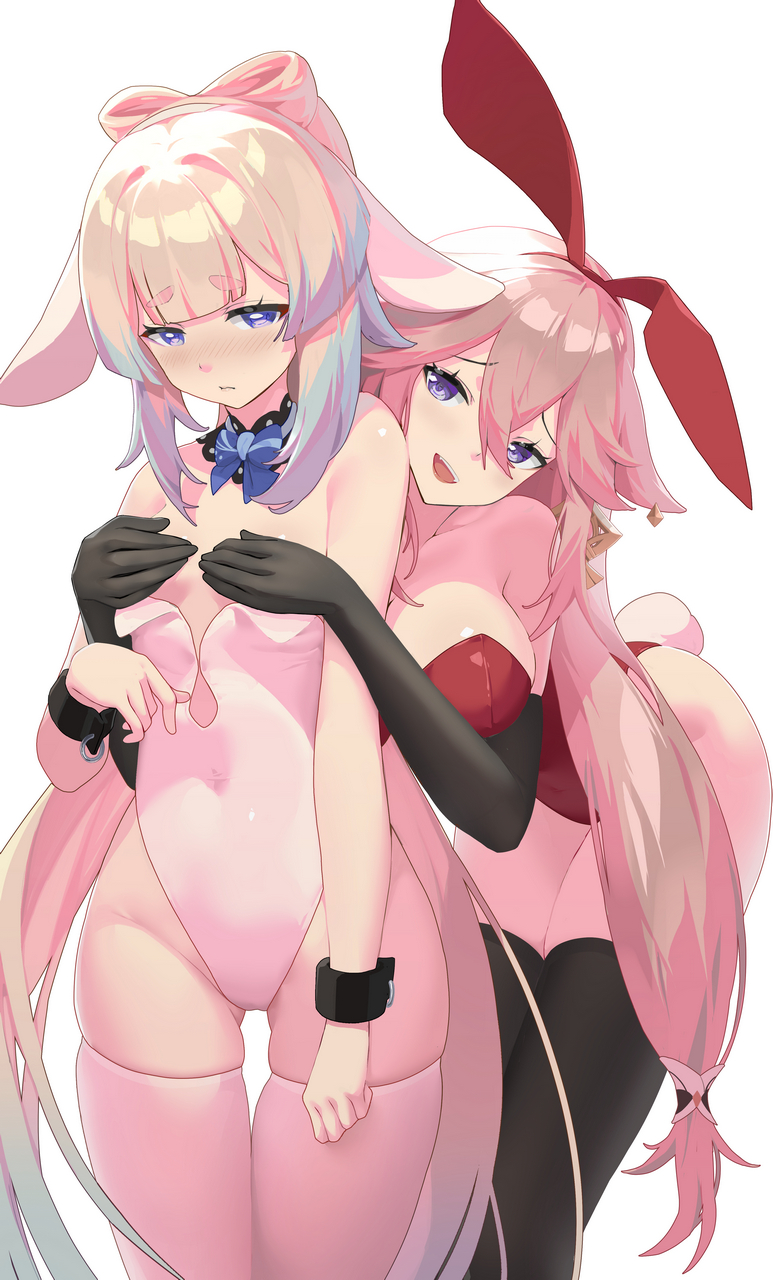 Miko And Shinkai Bunny Genshin Impac