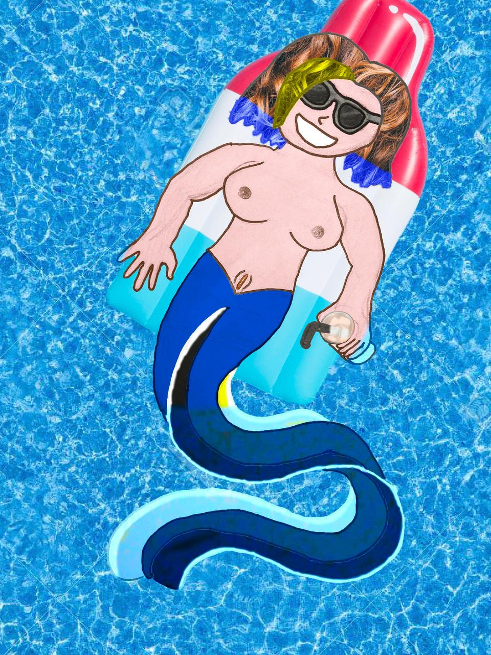 Ribbon Eel Mermaid Chillin In The Pool My First Attempt At Drawing An NSFW Monster Gir