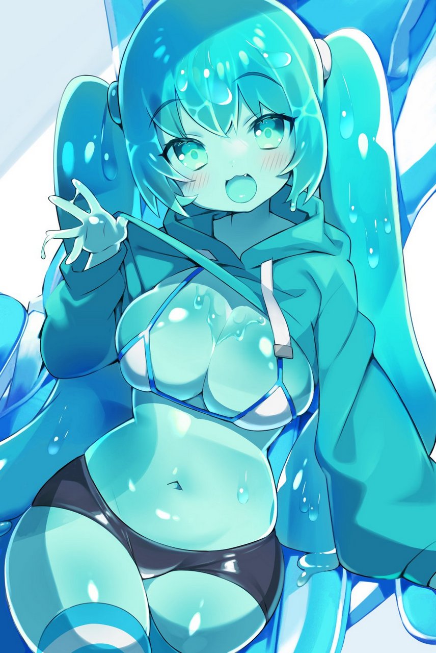 Slime Girl Showing Off Her Clothe