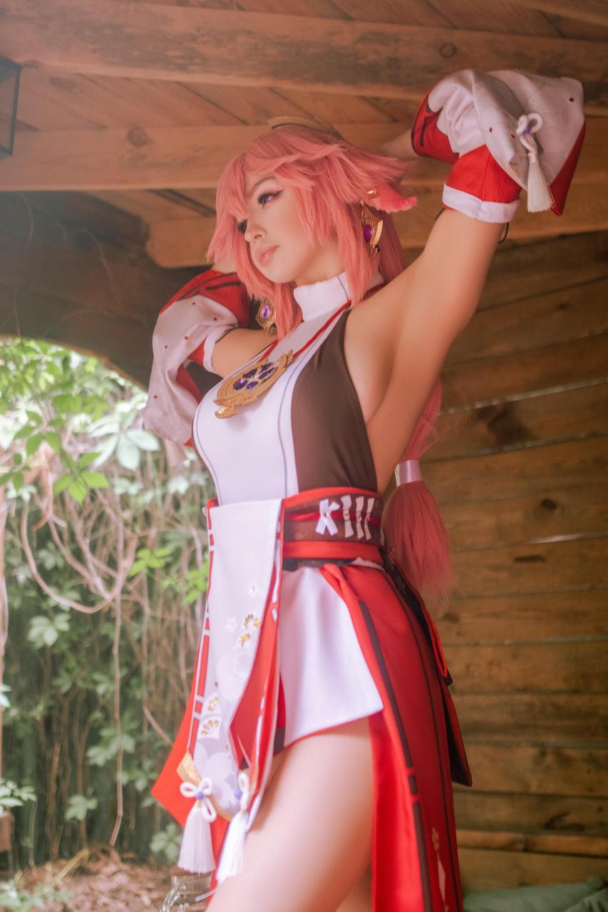Would You Like To Be Electrified By Me Yae Miko Cosplay By Sooyoungg