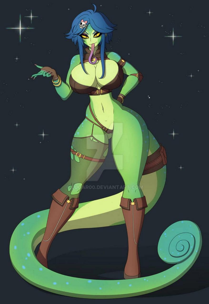 Would You Want A Kiss From This Chameleon Lady Drawn By My Partne