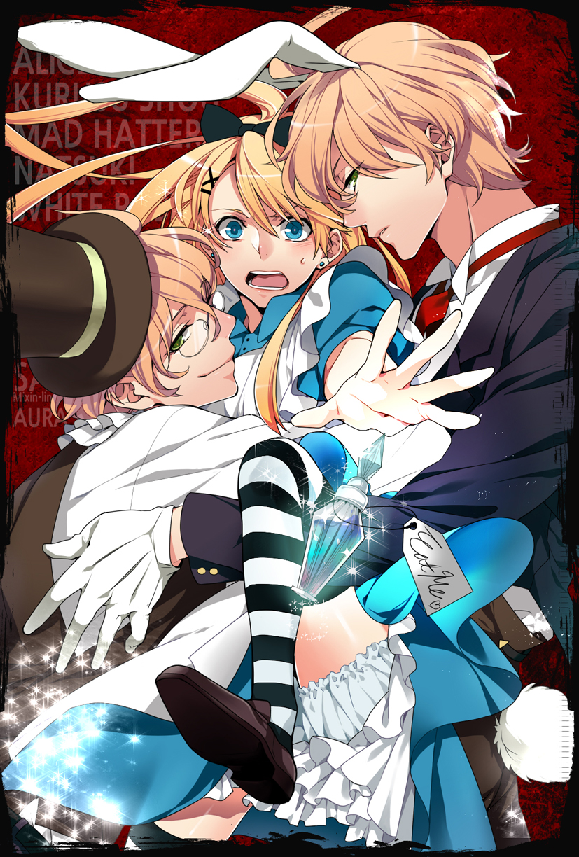 Alice Wonderland Kurusu Shou Shinomiya Natsuki White Rabbit Mad Hatter Shinomiya Satsuk