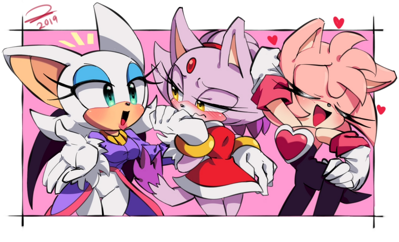 Amy Rose Blaze The Cat Rouge The Bat By Sonicaimblu1