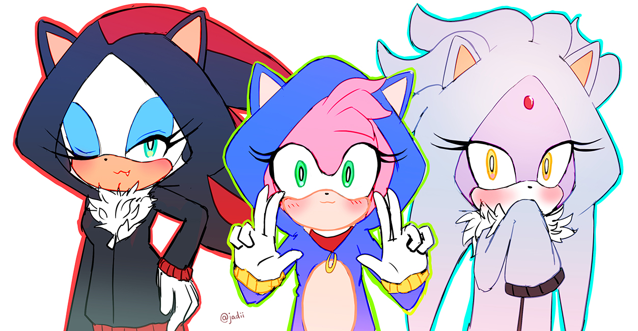 Amy Rose Blaze The Cat Rouge The Bat Shadow The Hedgehog Silver The Hedgehog Sonic The Hedgehog By Jadi