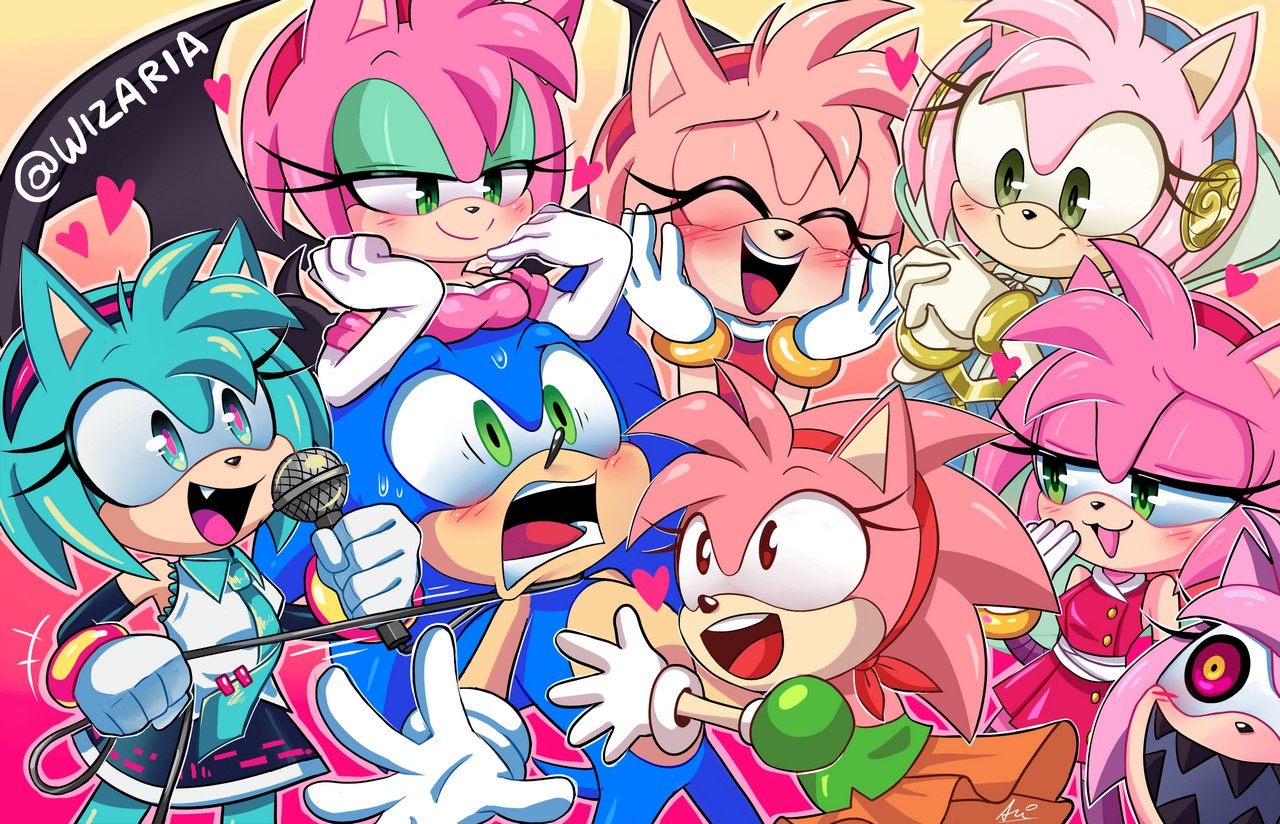 Amy Rose Classic Amy Rose Hatsune Miku Lady Of The Lake Sonic And The Black Knight Rouge The Bat Sonic The Hedgehog By Wizari