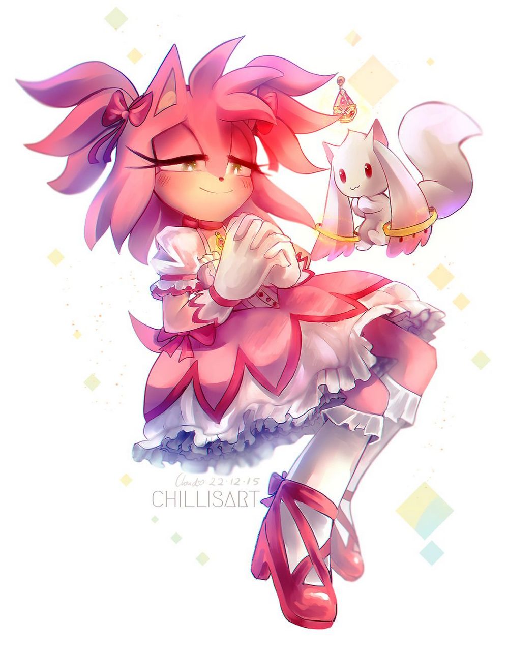 Amy Rose Kyubey Madoka Kaname By Spacecoloni
