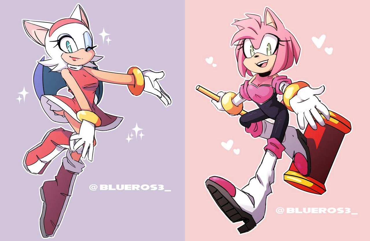 Amy Rose Rouge The Bat By Littleredros