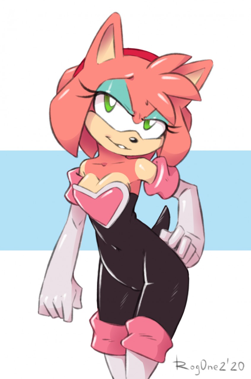 Amy Rose Rouge The Bat By Rogone
