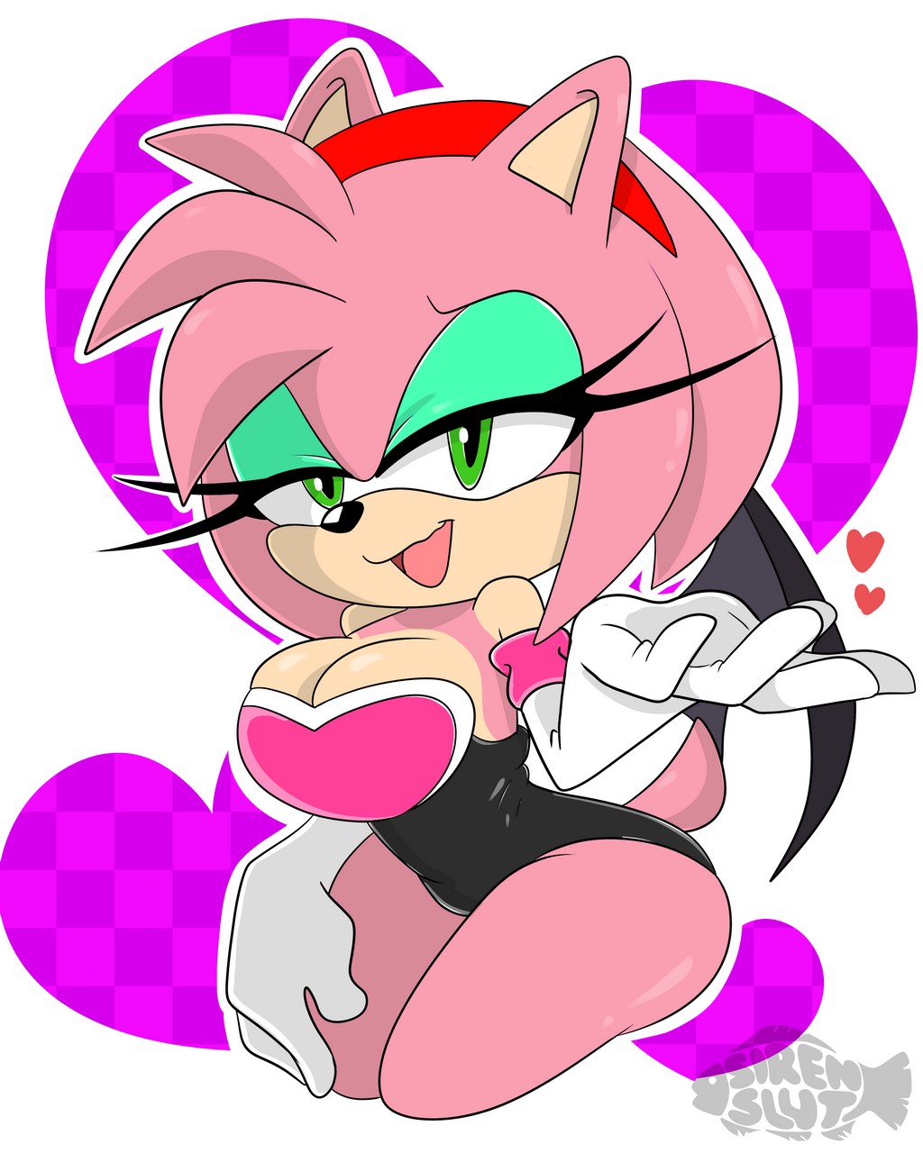 Amy Rose Rouge The Bat By Sirenslu