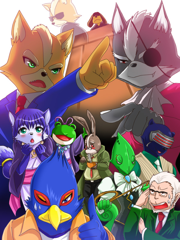 Andross Falco Lombardi Fox Mccloud James Mccloud Krystal Leon Powalski Panther Caroso Peppy Hare Slippy Toad Wolf O Donnell By Kay3o