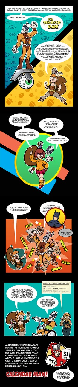 Batman Calendar Man Squirrel Girl Marvel Ten Eyed Man Tippy Toe Velma Dinkley By Toonba