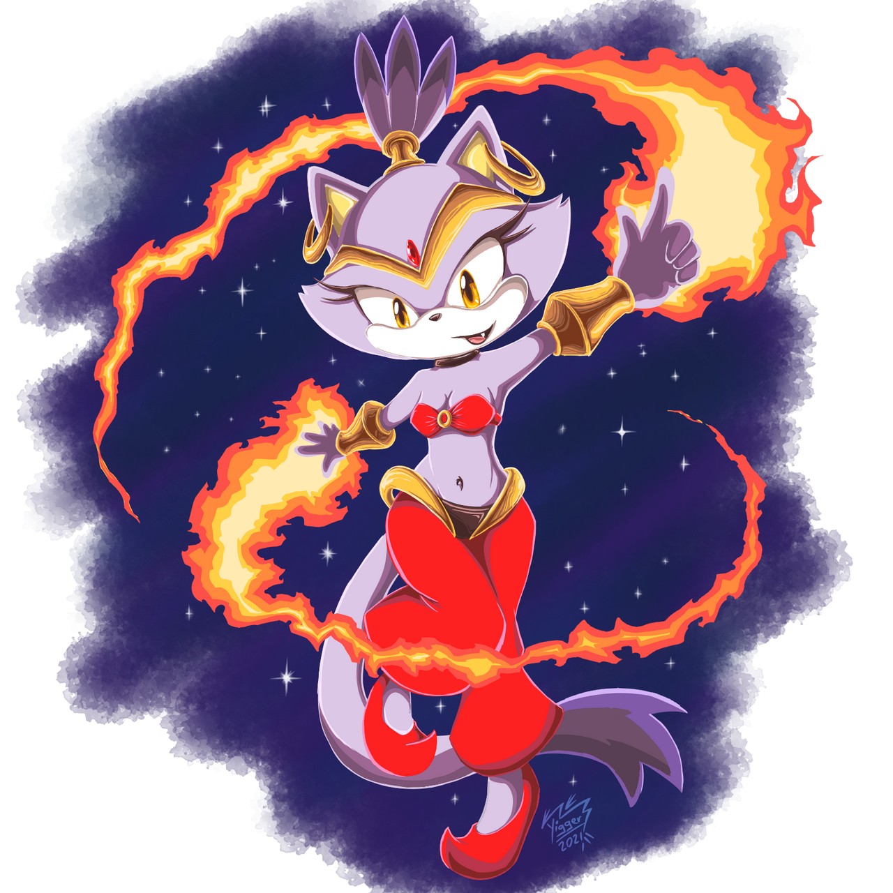 Blaze The Cat Shantae By Yiggerthewol