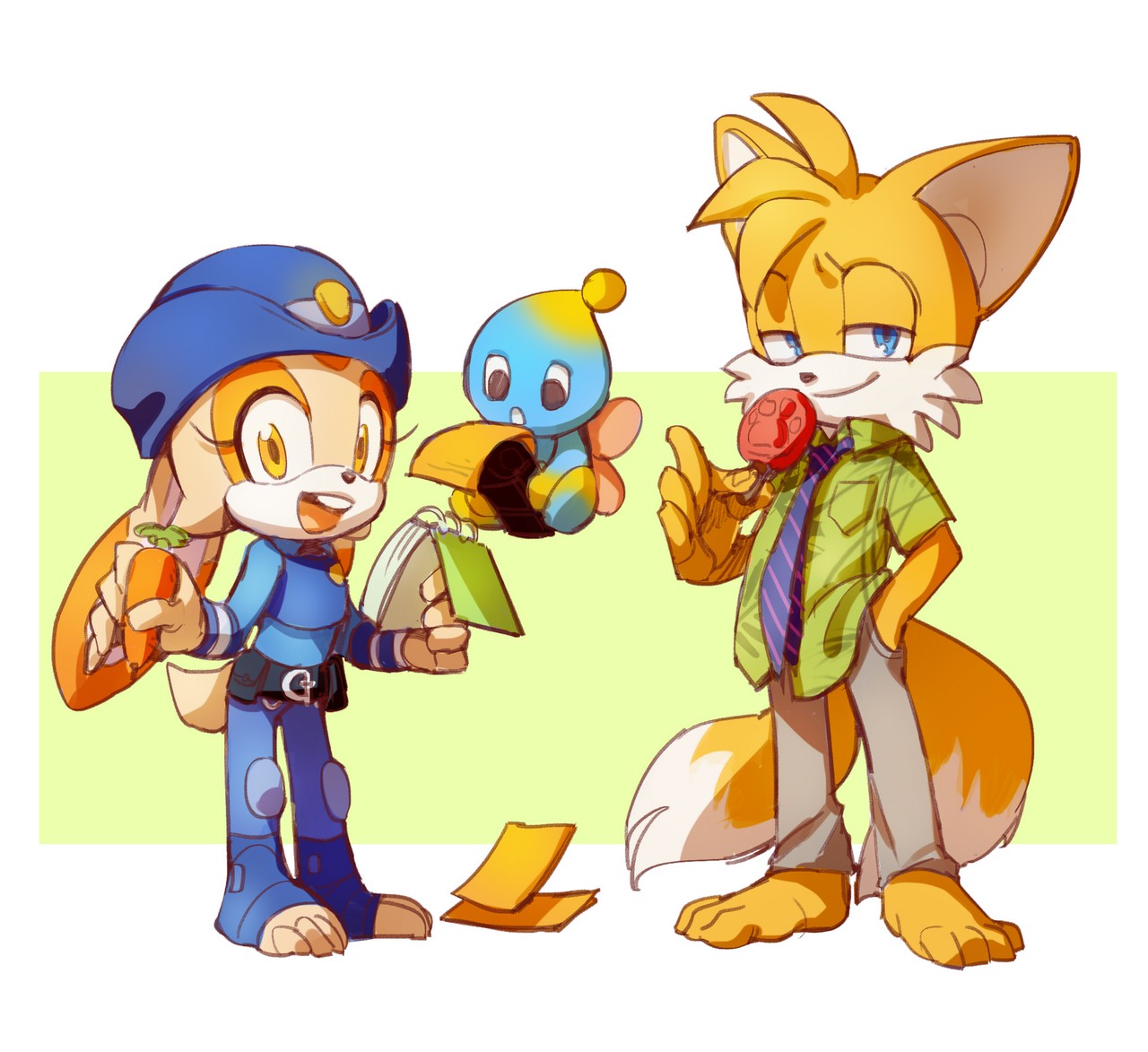 Cheese The Chao Cream The Rabbit Judy Hopps Miles Prower Nick Wilde By Lenmue