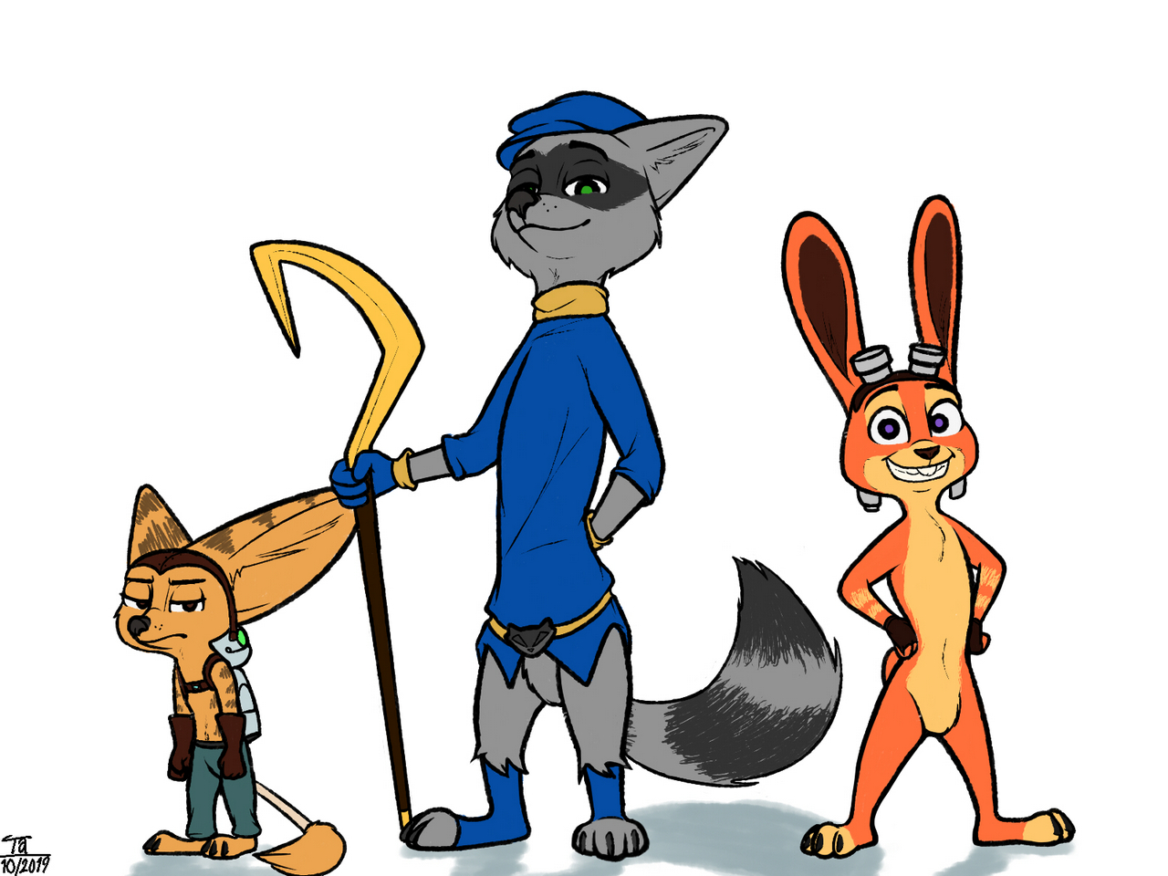 Clank Ratchet And Clank Daxter Finnick Judy Hopps Nick Wilde Ratchet Sly Cooper By Tangerine Artis