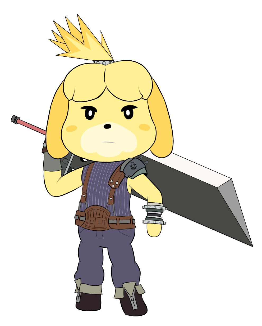Cloud Strife Isabelle Animal Crossing By Windowss