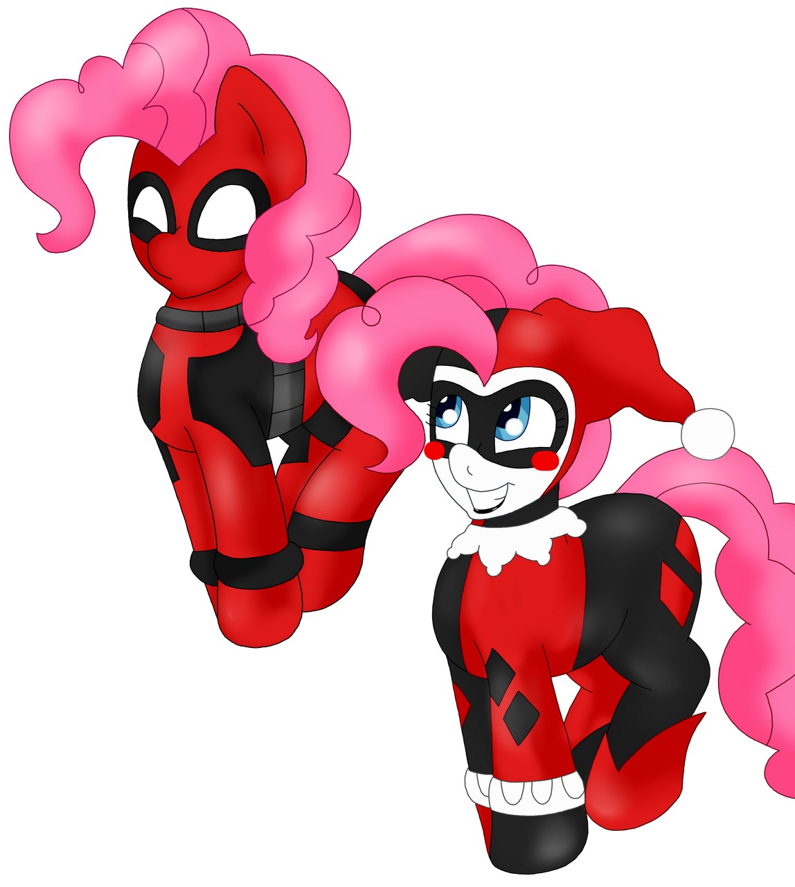 Deadpool Harley Quinn Pinkie Pie Mlp By Blackbewhite2k