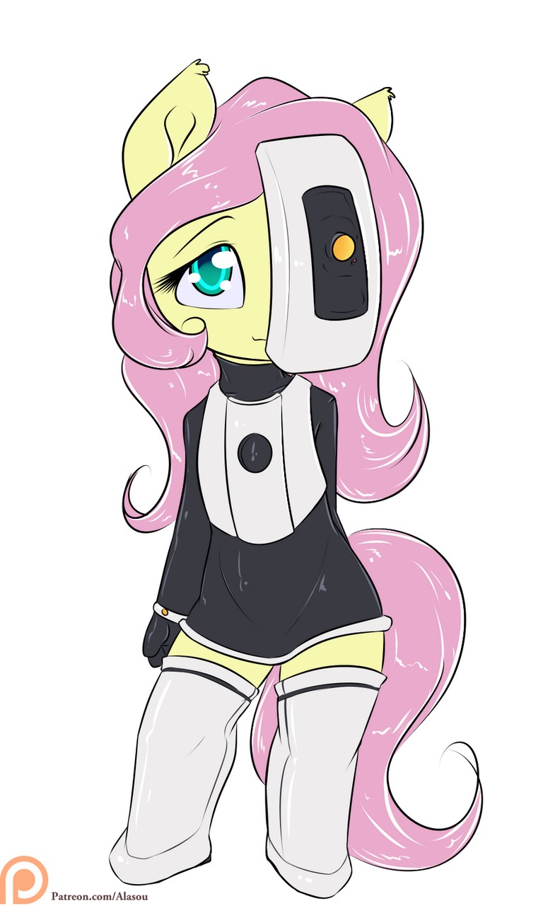 Fluttershy Mlp Glados By Alaso