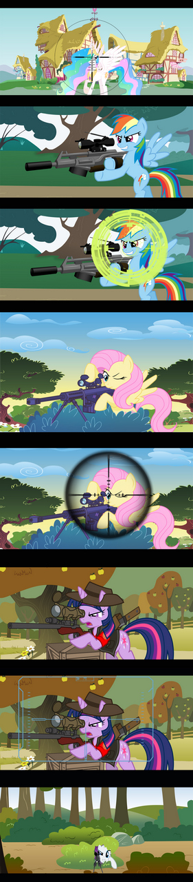 Fluttershy Mlp Princess Celestia Mlp Rainbow Dash Mlp Rarity Mlp Sniper Team Fortress 2 Twilight Sparkle Mlp By Vorstrie