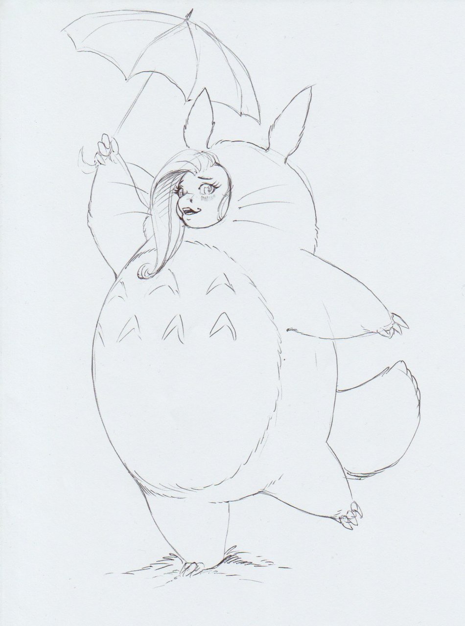 Fluttershy Mlp Totoro By Longiniu