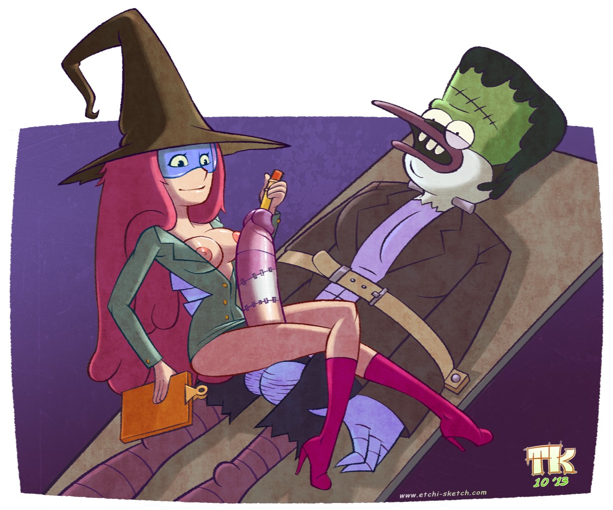 Frankenstein Mordecai Regular Show Princess Bubblegum By Turk12