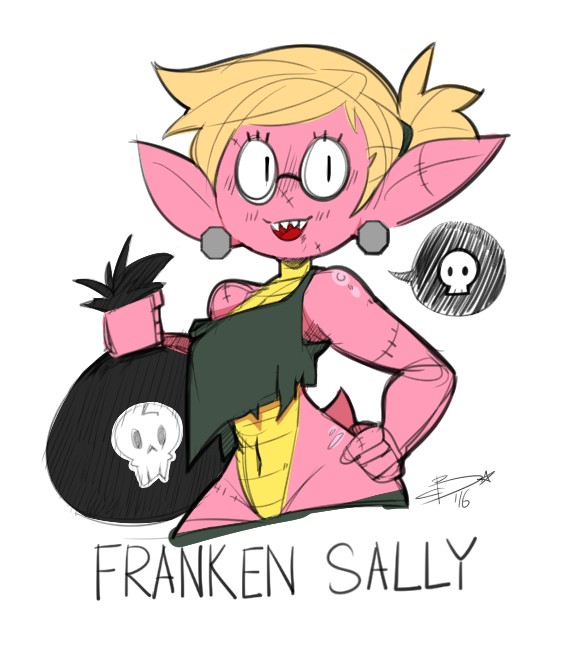 Frankenstein Sally Scalie Schoolie Webcomic Character By Melonbun