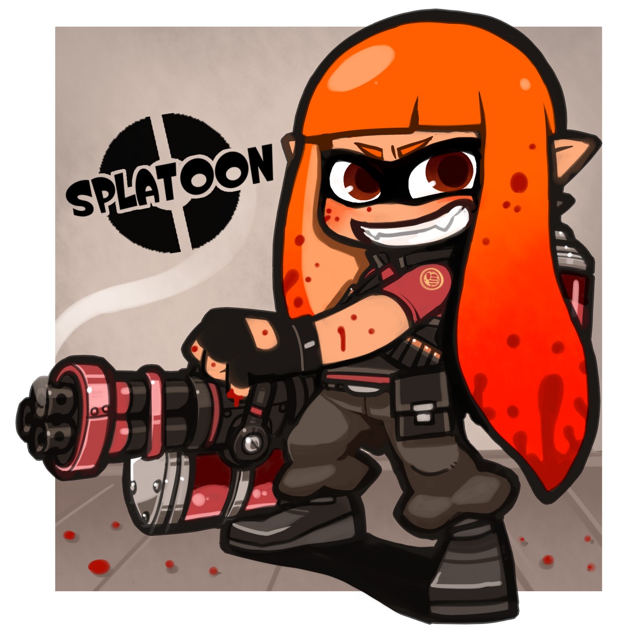 Heavy Team Fortress 2 Inkling Girl By Sarikyo