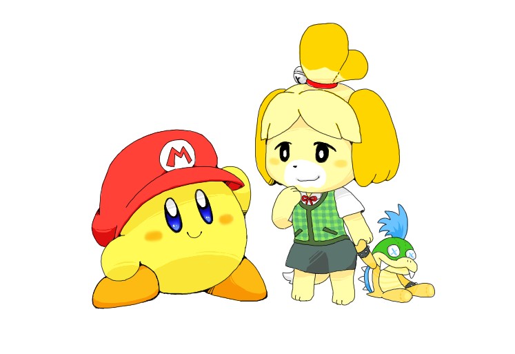 Isabelle Animal Crossing Kirby Koopaling Larry Koopa Mario B