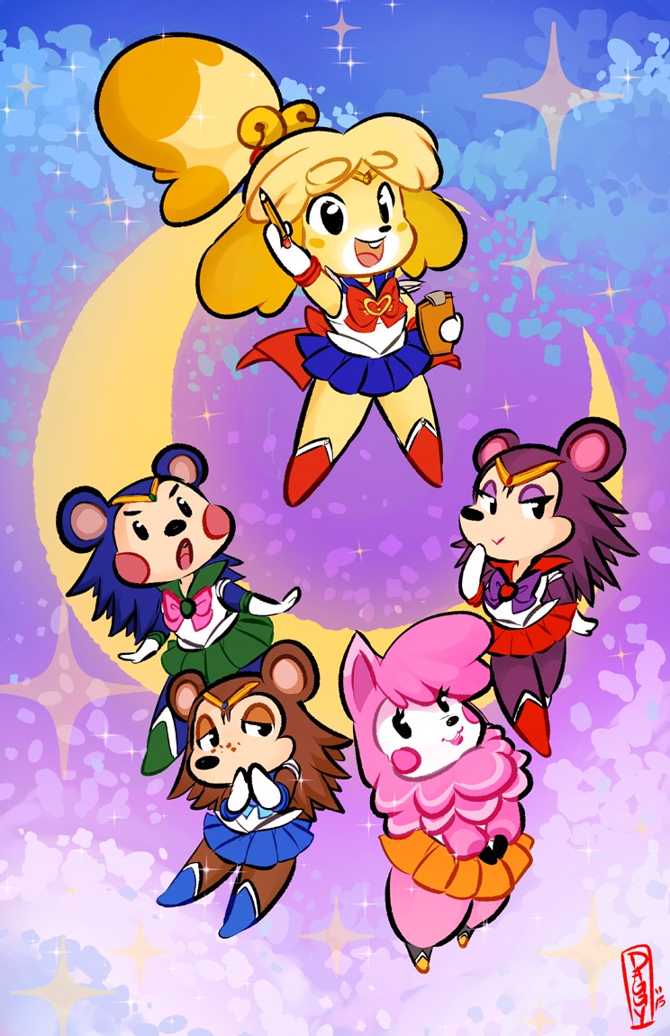 Isabelle Animal Crossing Labelle Able Mabel Able Reese Animal Crossing Sable Able Sailor Jupiter Sailor Mars Sailor Mercury Sailor Moon Character Sailor Venus By Luvo