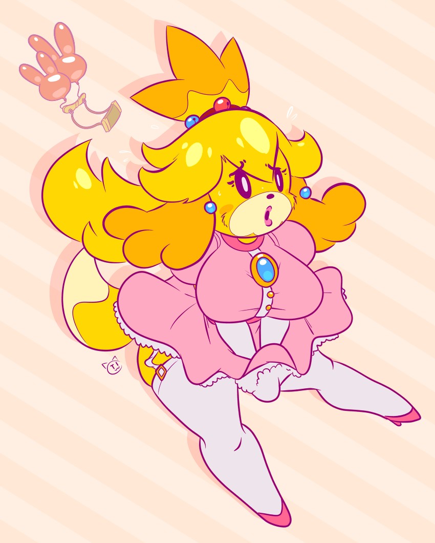 Isabelle Animal Crossing Princess Peach By Conditional Dnp Teckwork
