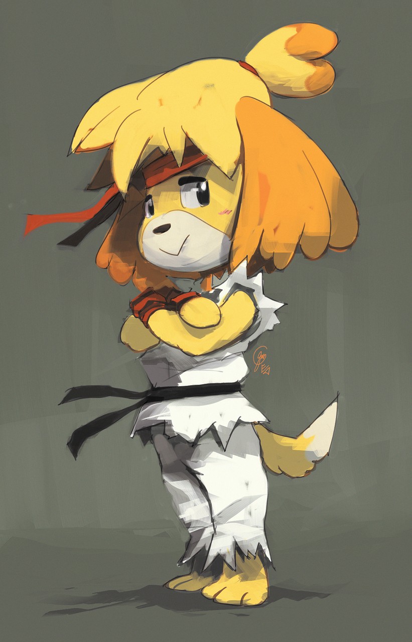 Isabelle Animal Crossing Ryu Street Fighter By Edtropoli