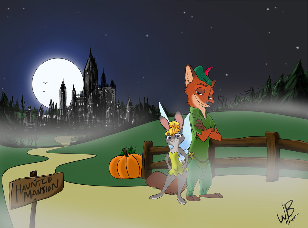 Judy Hopps Nick Wilde Robin Hood Tinker Bell Disney By Kizyoi Thewinterbunn