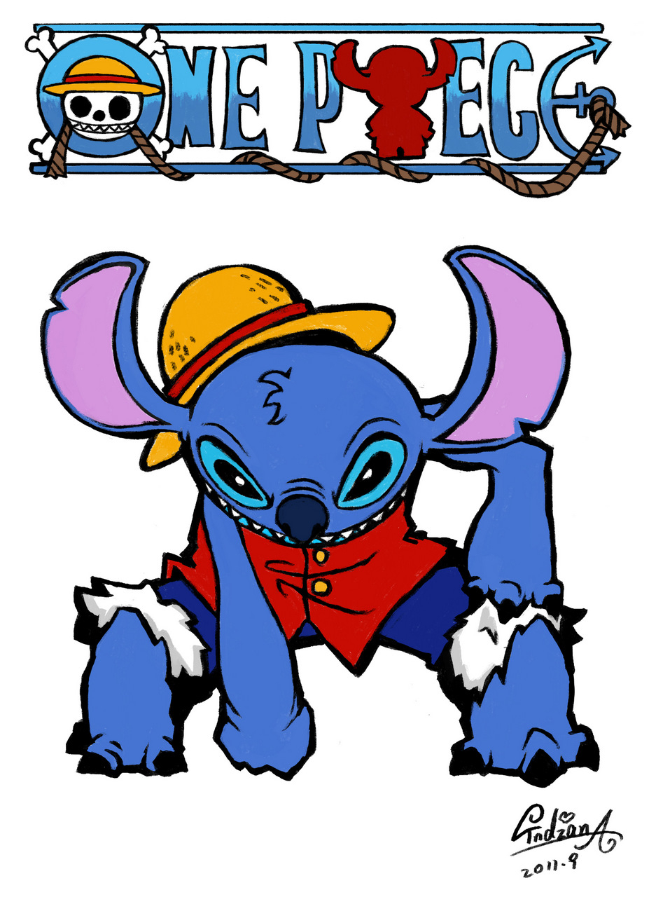 Monkey D Luffy Stitch Lilo And Stitch By Indiana