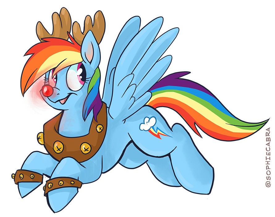Rainbow Dash Mlp Rudolph The Red Nosed Reindeer By Sophiecabr