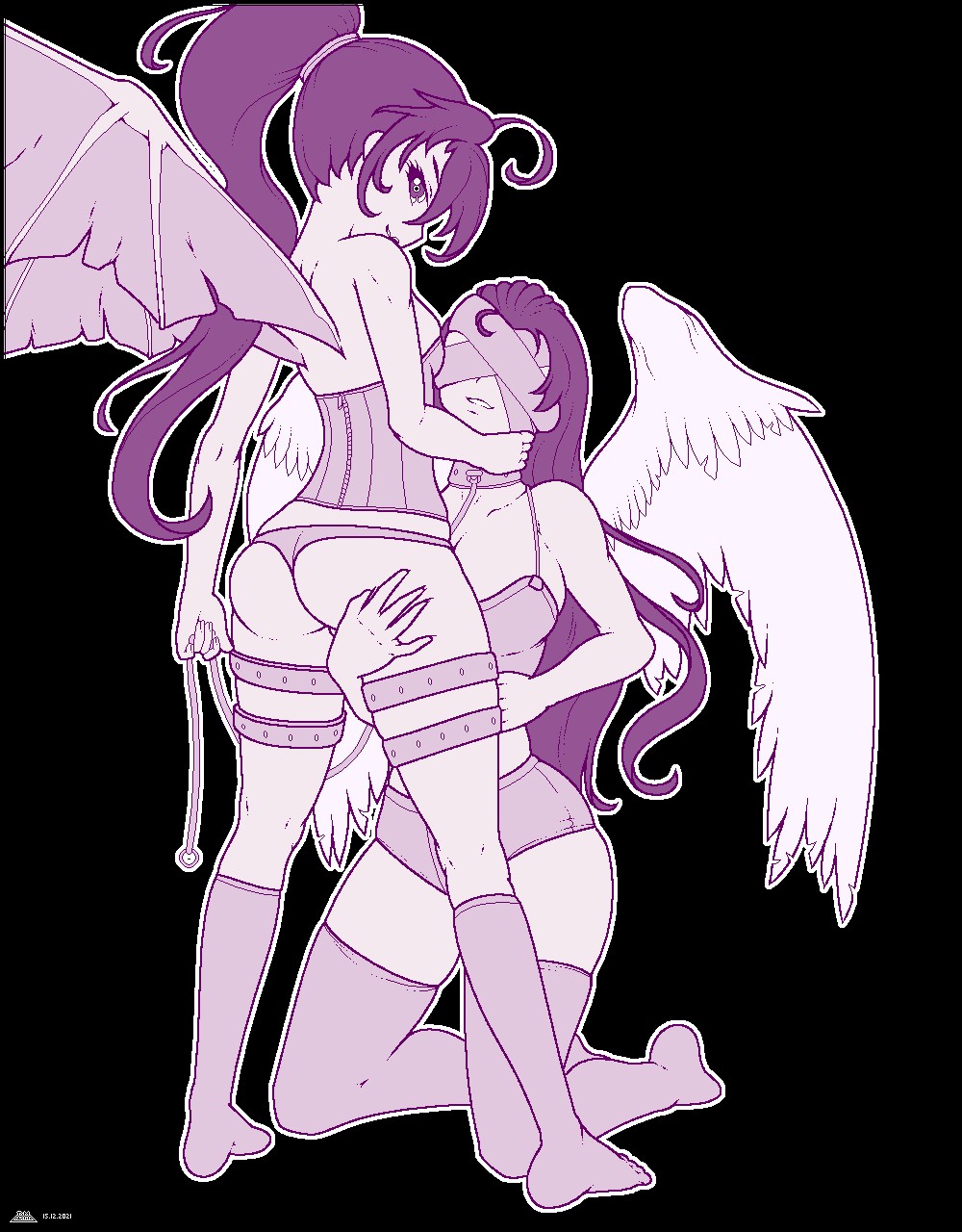 Angel And Succubus Playing Thighdeolog