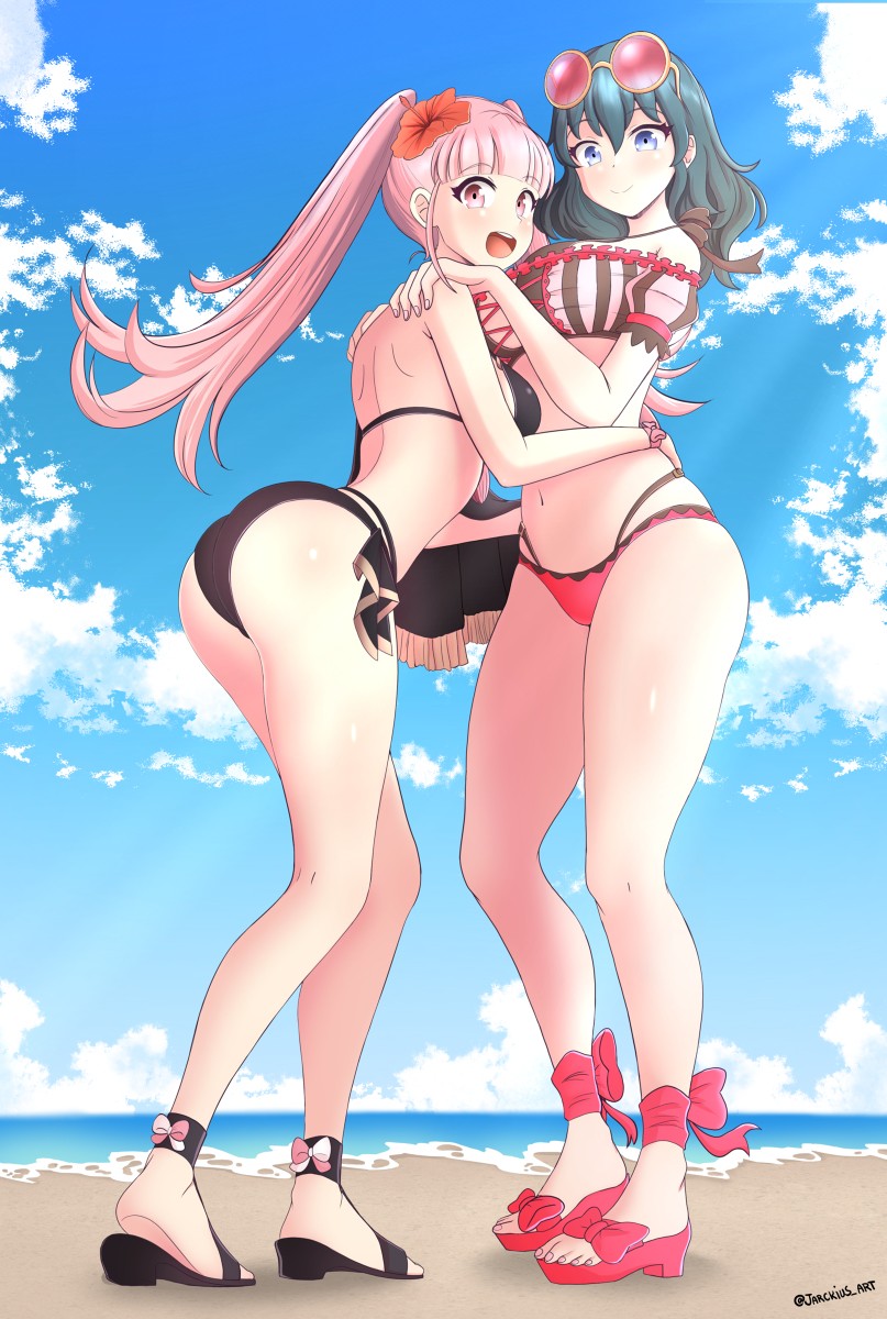 Byleth And Hilda Swimsuit Swap Jarckius Thighdeolog