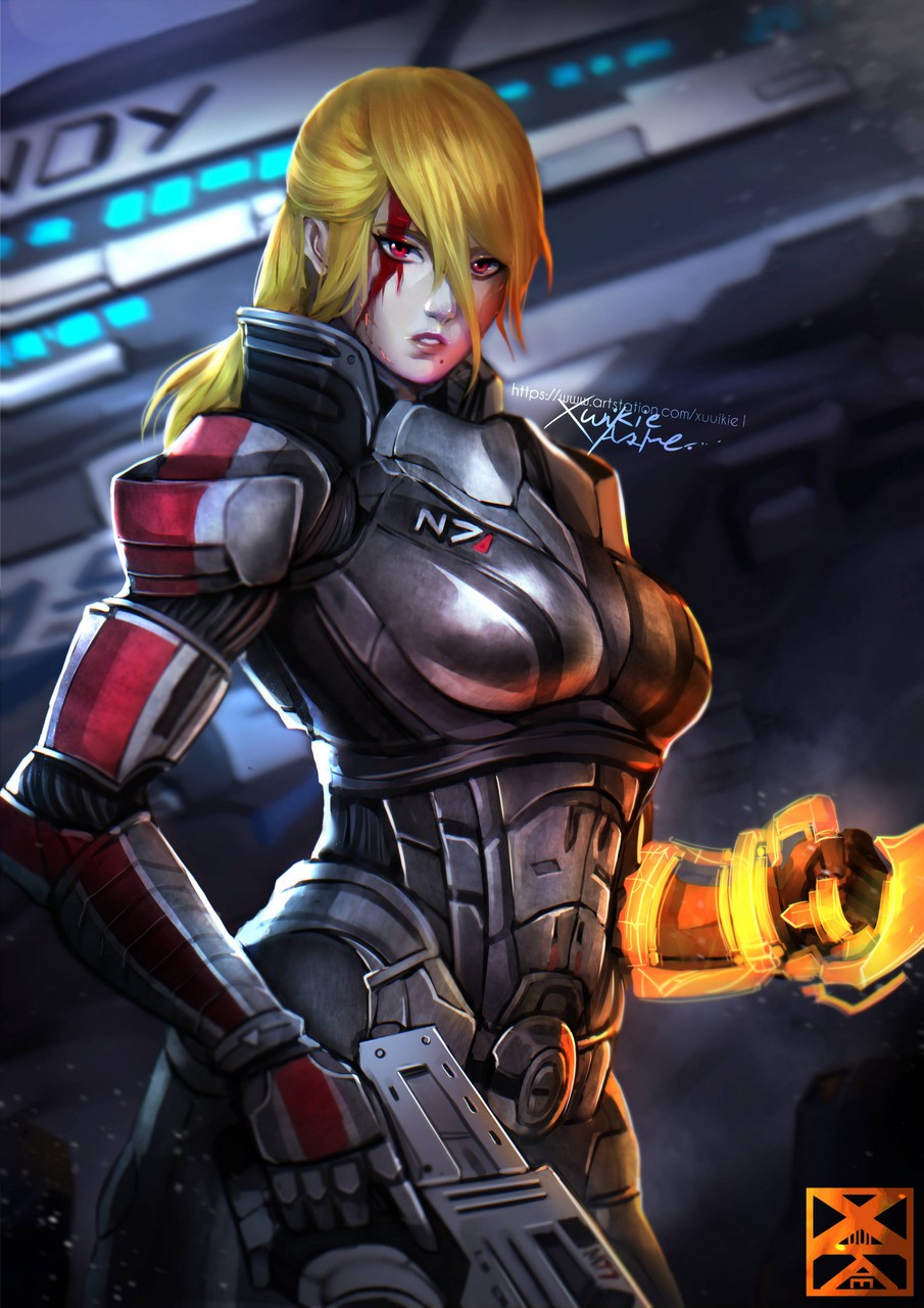 Commander Shepard Female Samus Aran By Xuuikie Ash