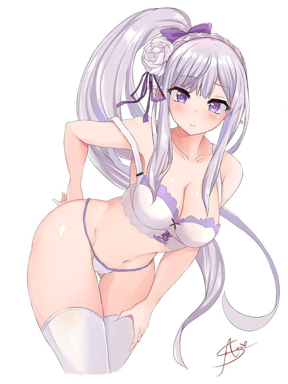 Emilia Trying On Her New Lingerie Azuran Re Zero Thighdeolog