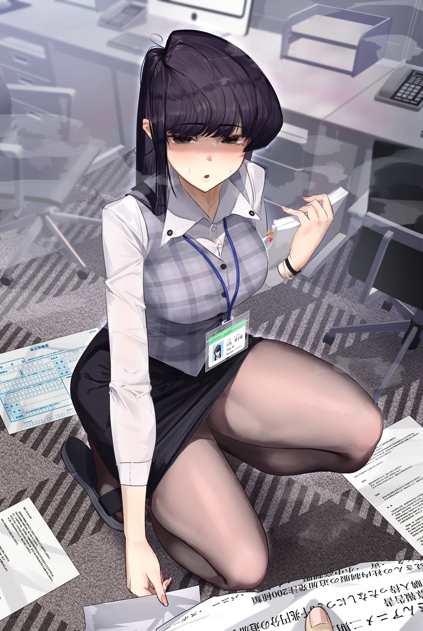 Komi Dropped Her Papers Thighdeolog