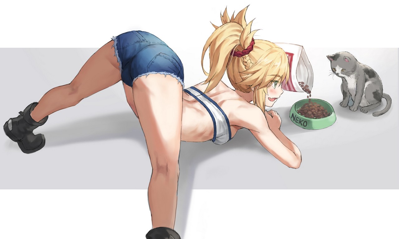 Mordred Feeding Her Cat Thighdeolog