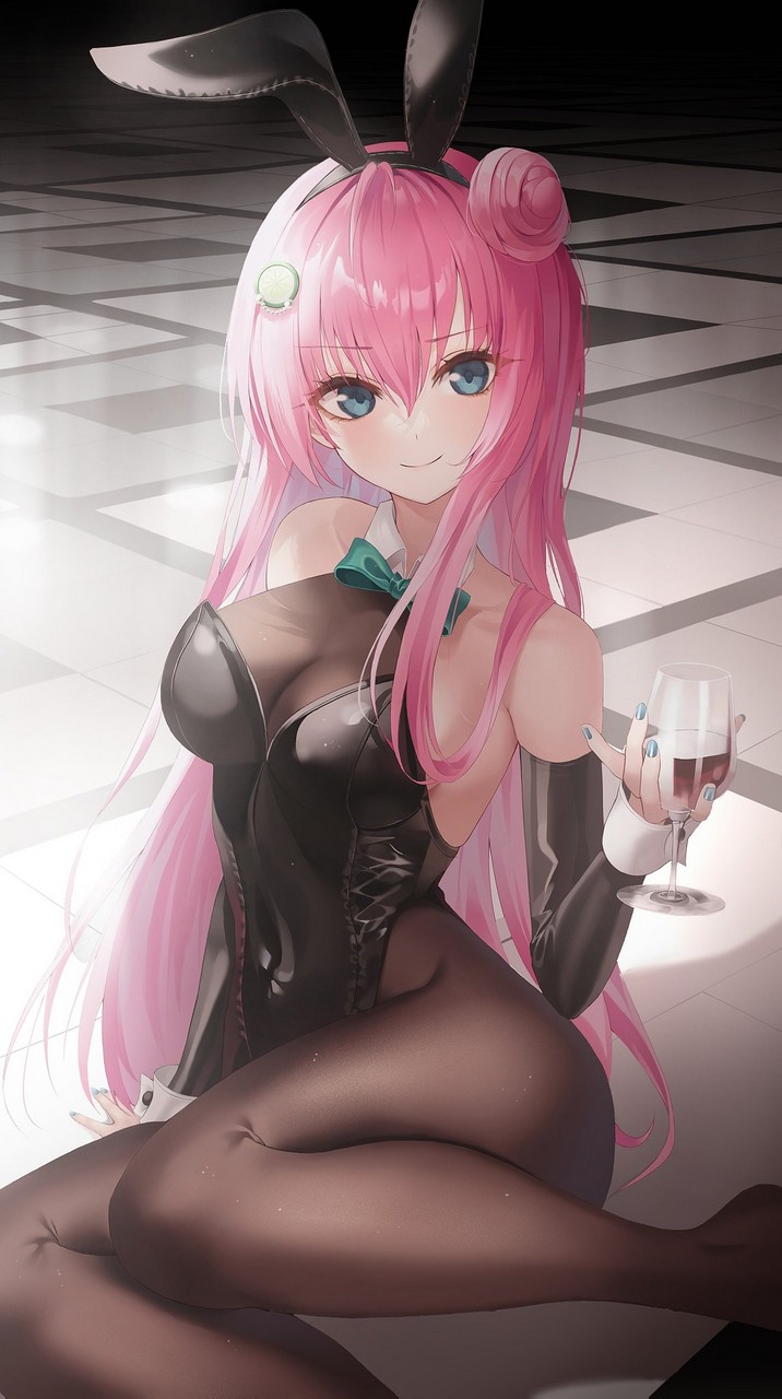 Pink Haired Wine Bunny Thighdeolog