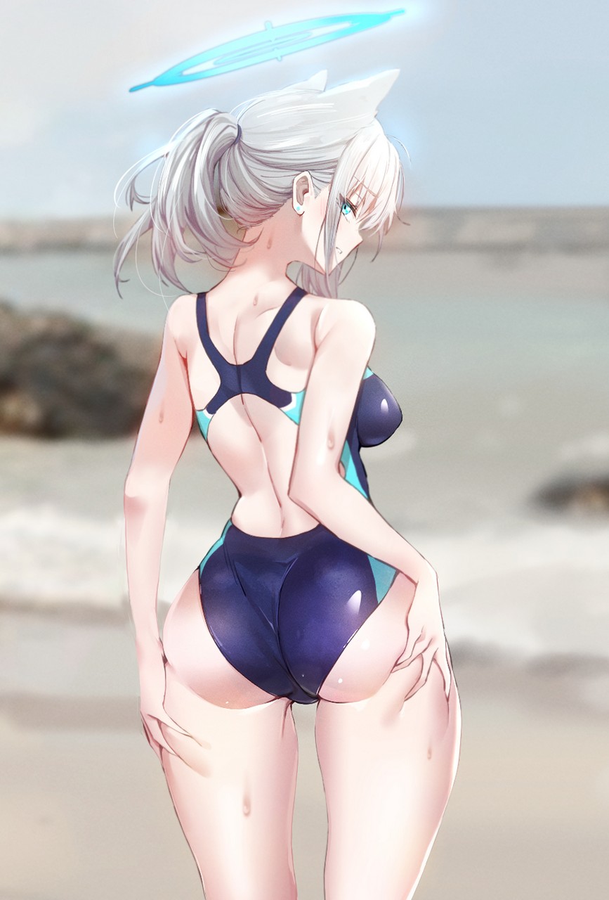 Shiroko In A Tight Swimsuit By Thighdeolog